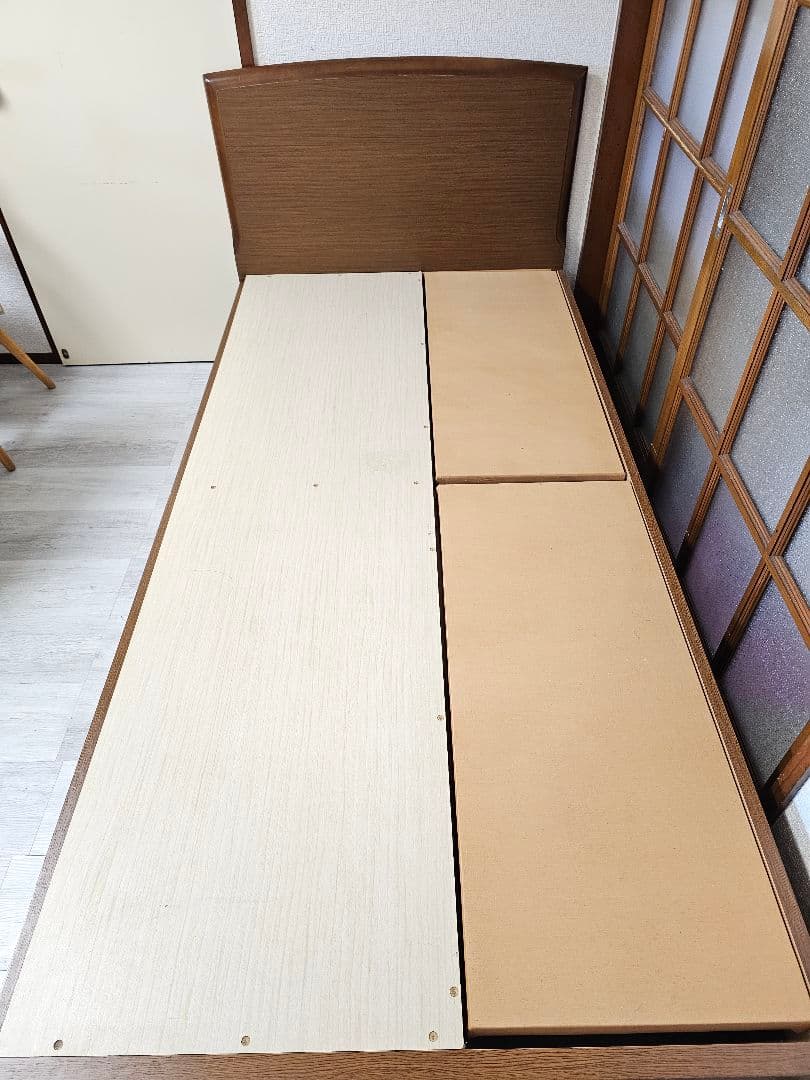 「関東エリア方に向け」シングルベッドフレーム ブラウン 木製