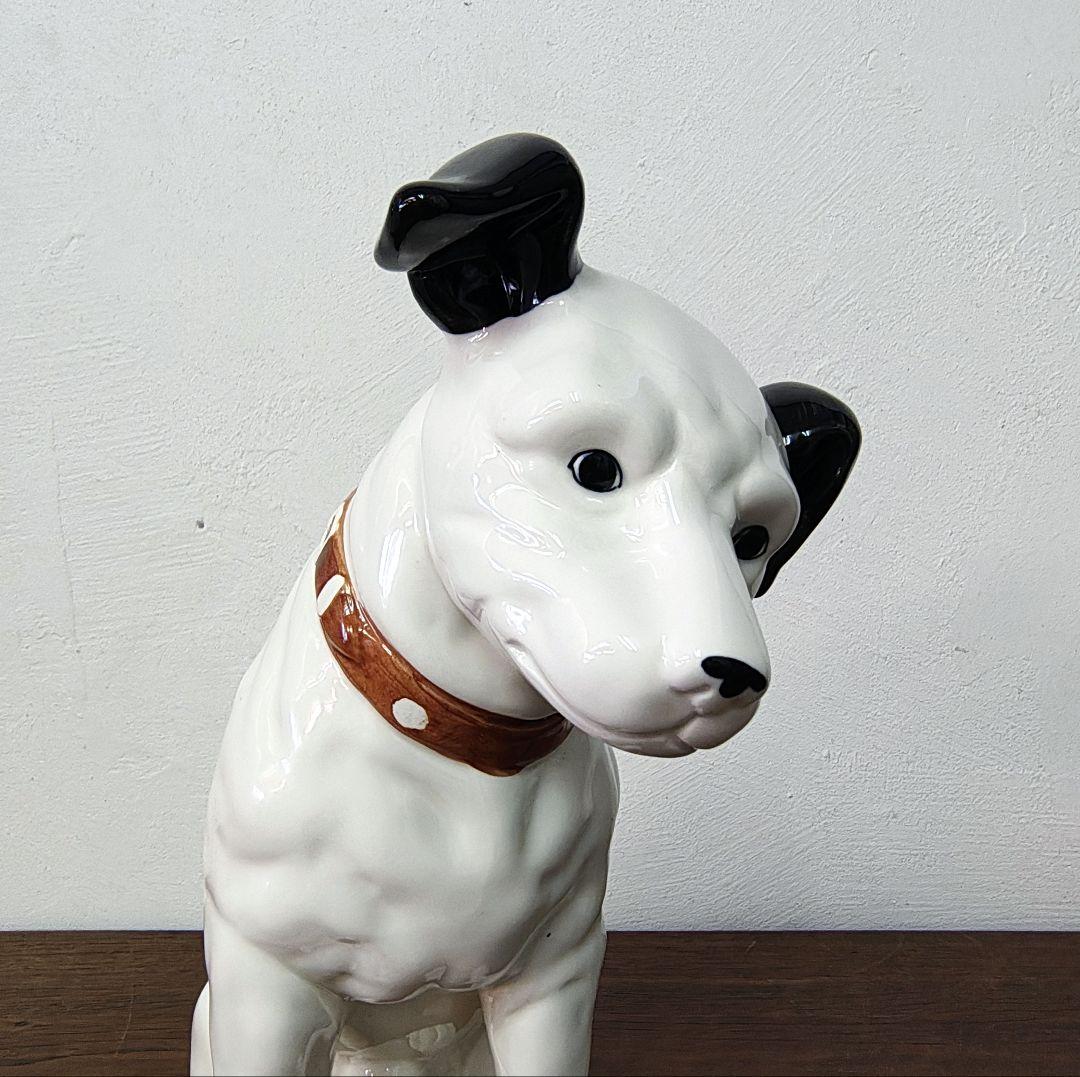 美品【Victor】ビクター 陶器 ニッパー犬 H31.3cm 特大サイズ