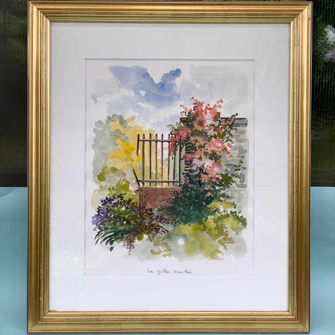 アンヌ・マリー　水彩画 「古い鉄柵II 」