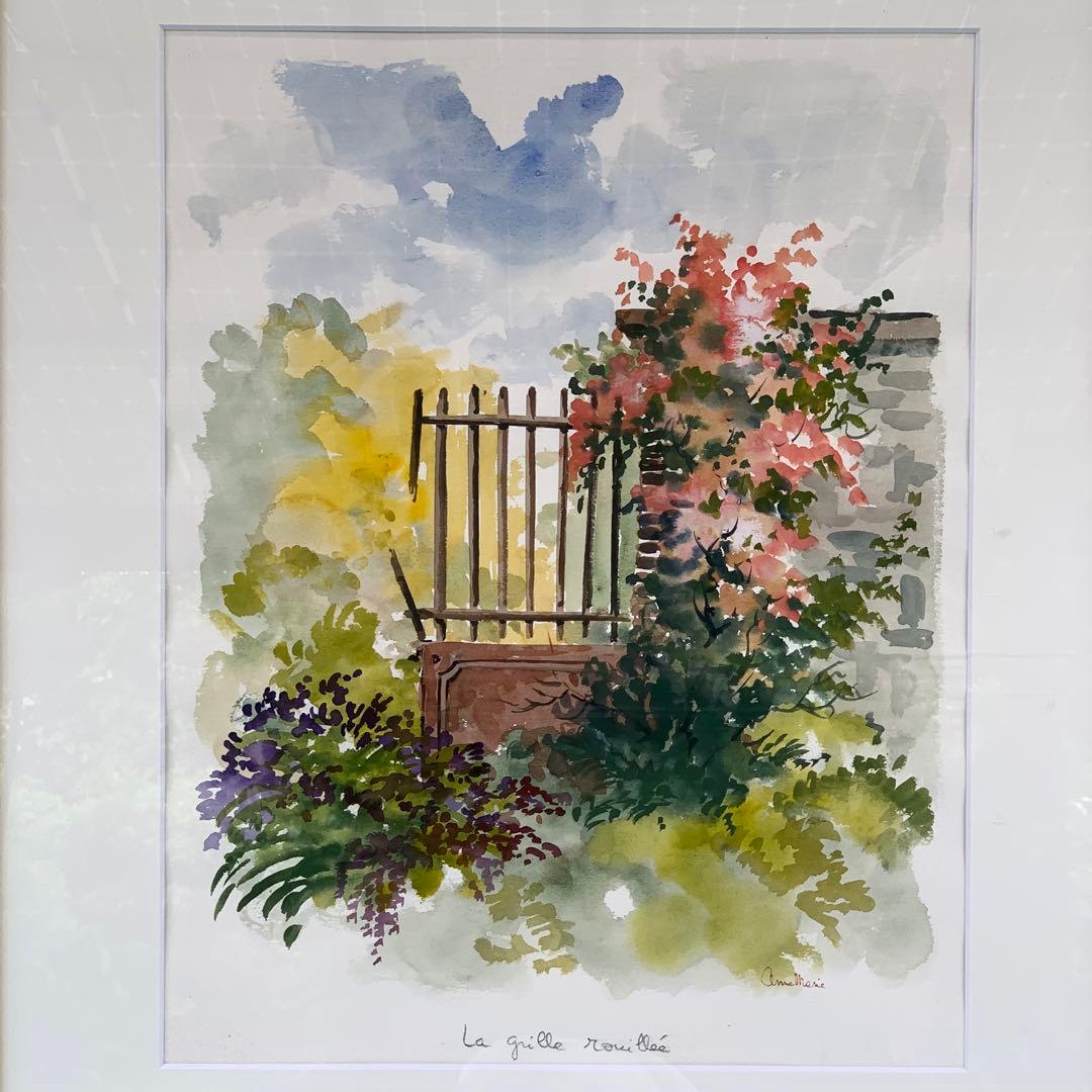 アンヌ・マリー　水彩画 「古い鉄柵II 」