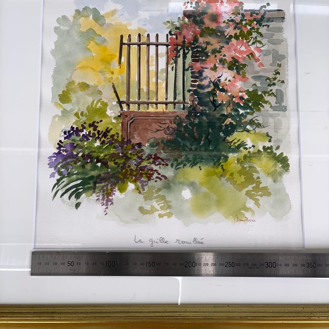 アンヌ・マリー　水彩画 「古い鉄柵II 」