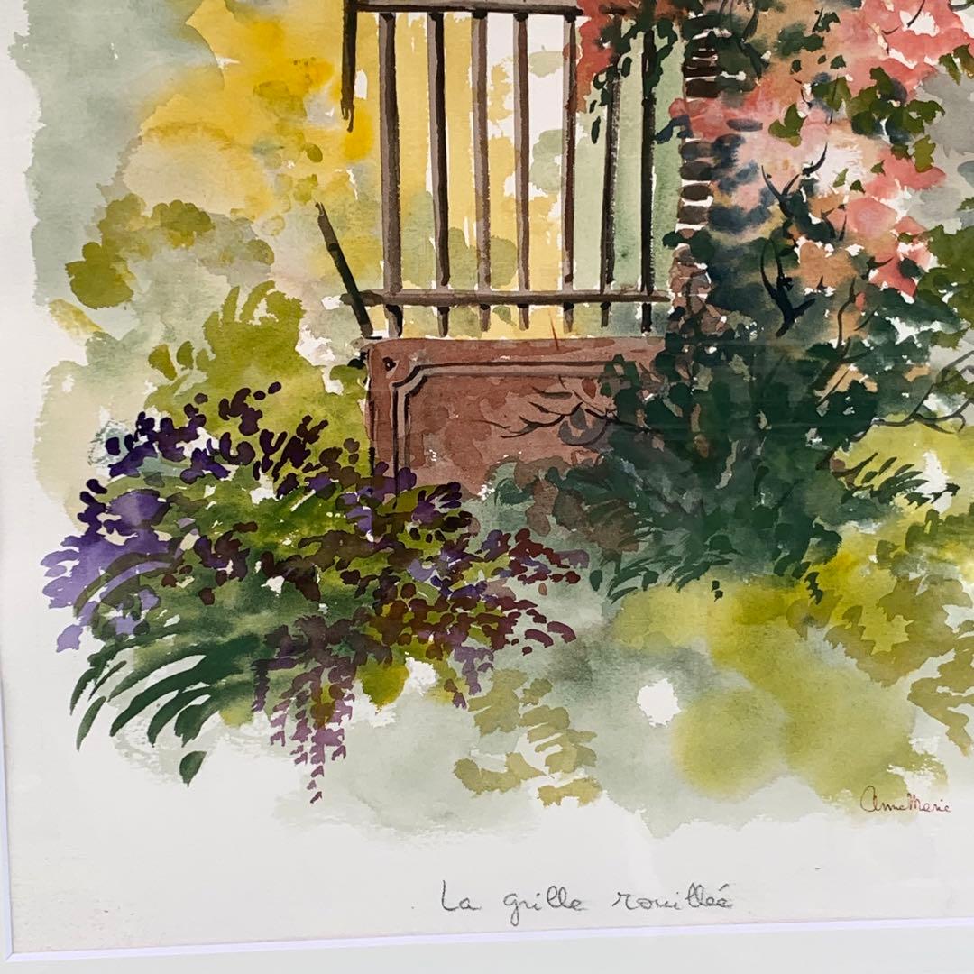 アンヌ・マリー　水彩画 「古い鉄柵II 」