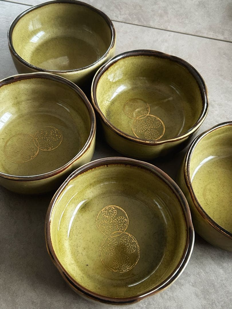 【破格】徳川家家紋(三つ葉葵)重ね皿5枚 和骨董 名物歴史物 江戸時代家康 珍品