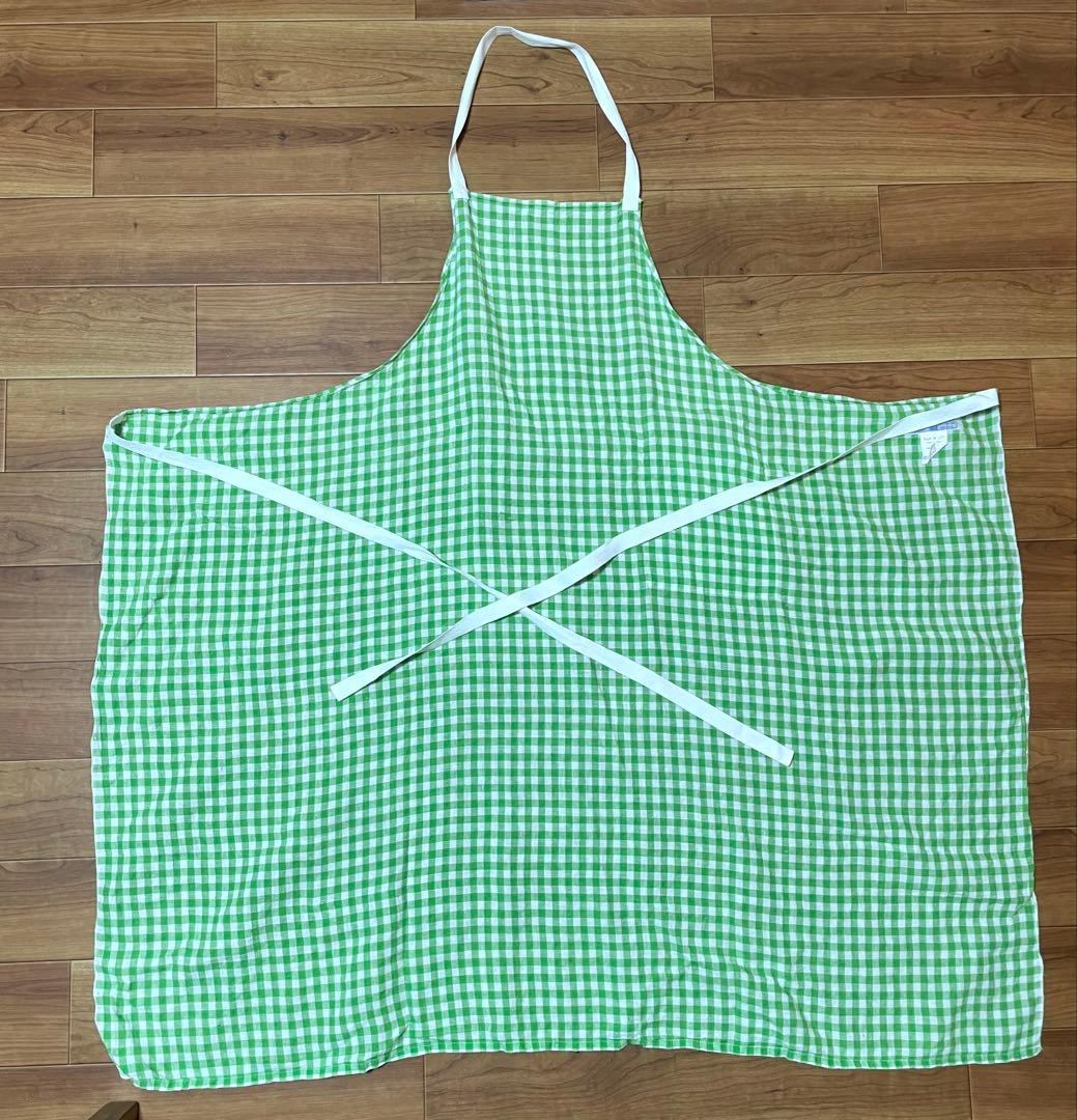 オールドマンズテーラー　リネンエプロン　ギンガムチェック