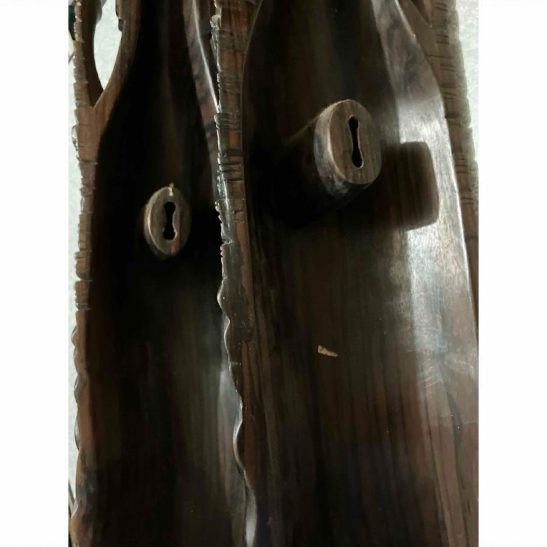 木製男女顔像　'90年代　ペアセット　巨大　彫刻　マスク　バリ島　工芸品　黒壇