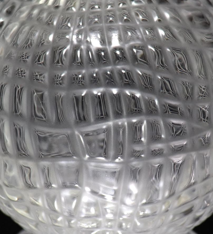 バカラ 珍品 ヴィンテージ クロコ型 フロスト加工 大型 1.1kg 花瓶 丸型