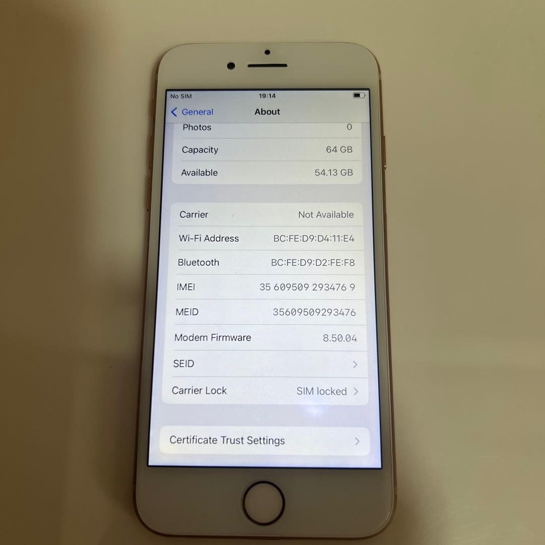 iPhone 8 64GB Rose gold ジャンク バッテリー100%