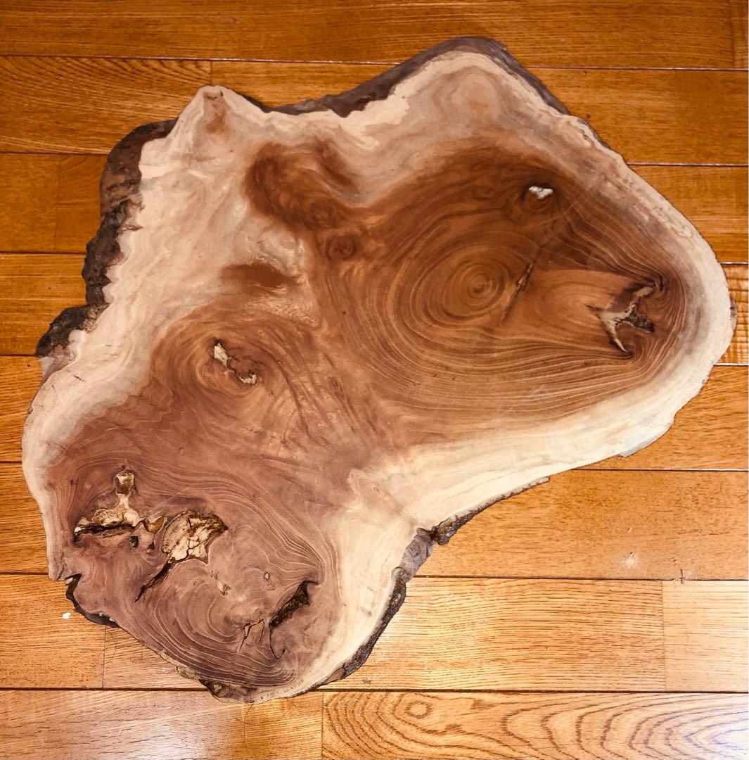△インテリア 天板のサイズ約44×19cm｜天然木 切り株 花台 盆栽台 置物