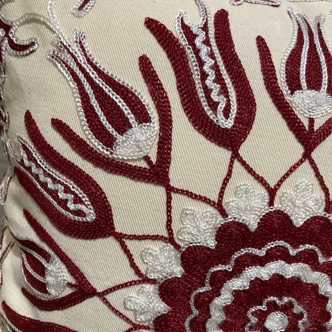 SALE！【新品未使用】トルコ製シルクスザニ刺繍クッションカバー③