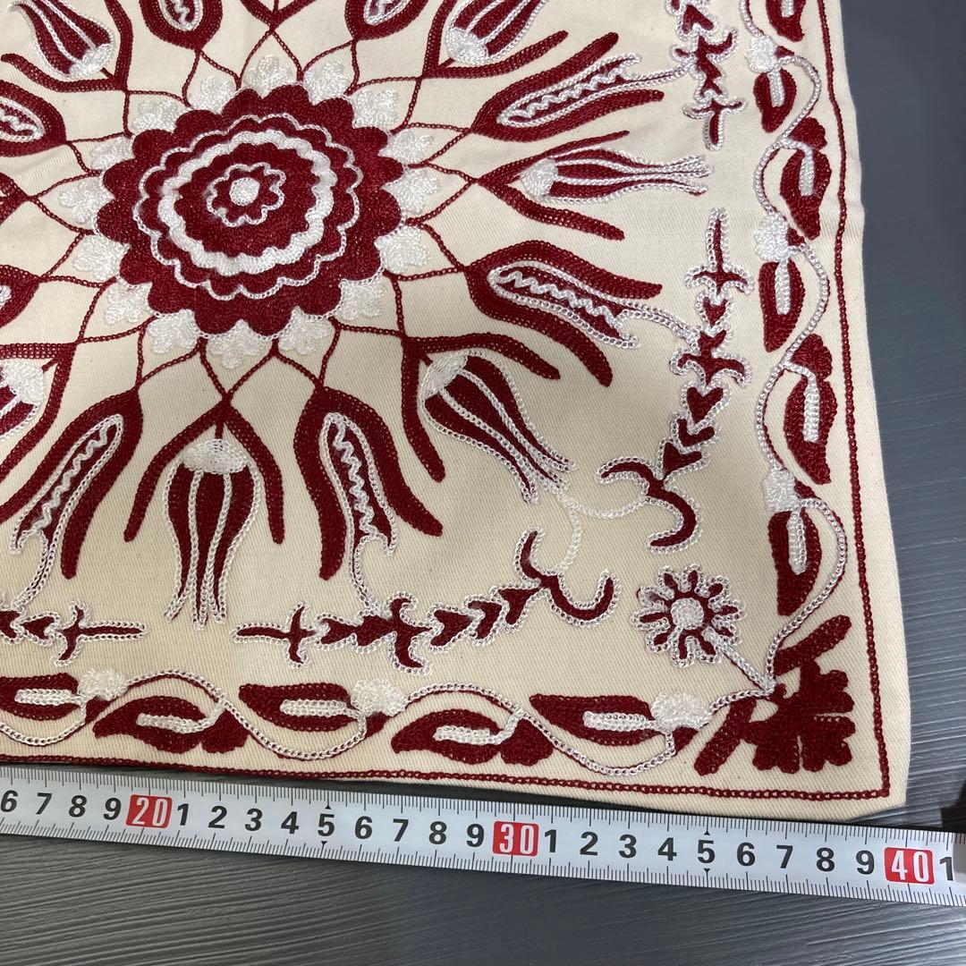 SALE！【新品未使用】トルコ製シルクスザニ刺繍クッションカバー③