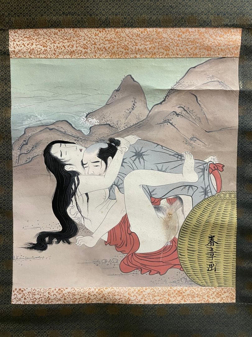 勝川春章作　春画　肉筆　時代物