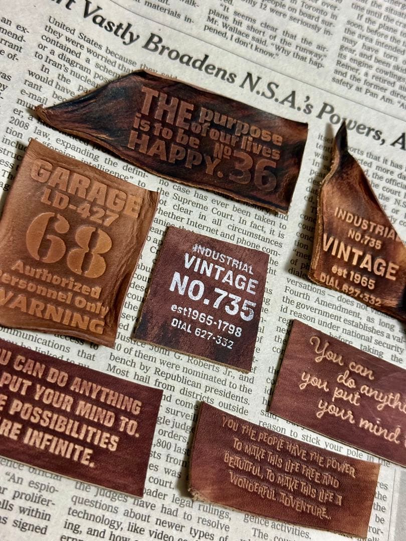 No.508 染色タグ 革タグ レザータグ ハンドメイド