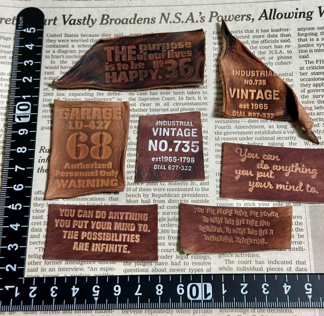 No.508 染色タグ 革タグ レザータグ ハンドメイド