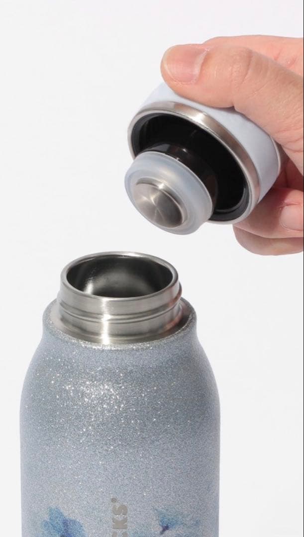 スタバ SAKURA2026ステンレスボトル グリッターエアリーブルー444ml