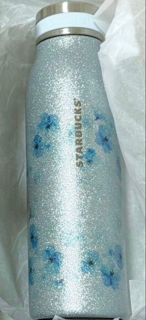 スタバ SAKURA2026ステンレスボトル グリッターエアリーブルー444ml
