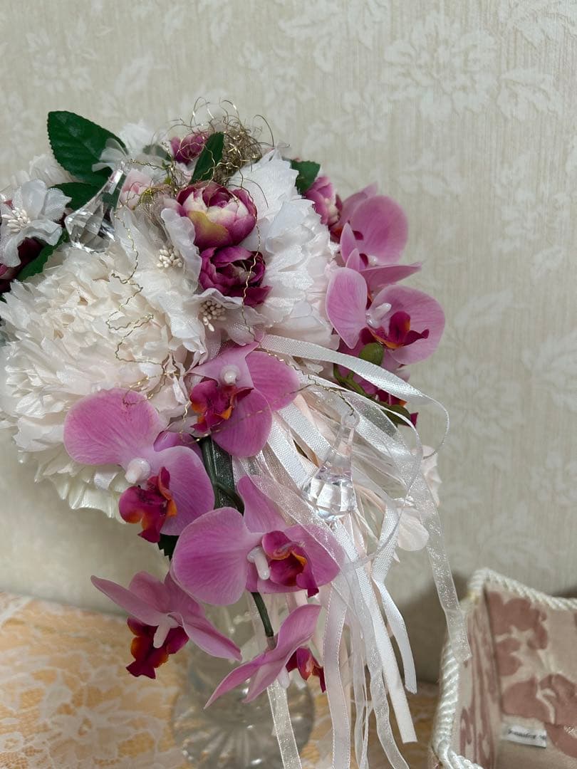 桜色のブーアレンジ　アーティフィシャルブーケ アレンジメント 花束