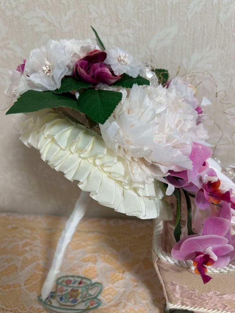 桜色のブーアレンジ　アーティフィシャルブーケ アレンジメント 花束