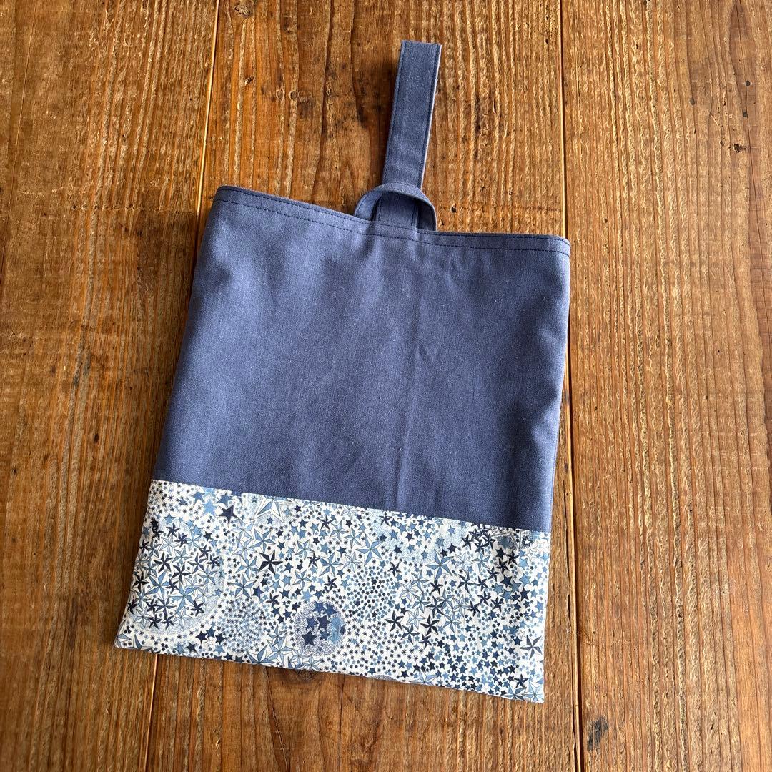 あおいそら☆リバティ　パッチワークの巾着袋