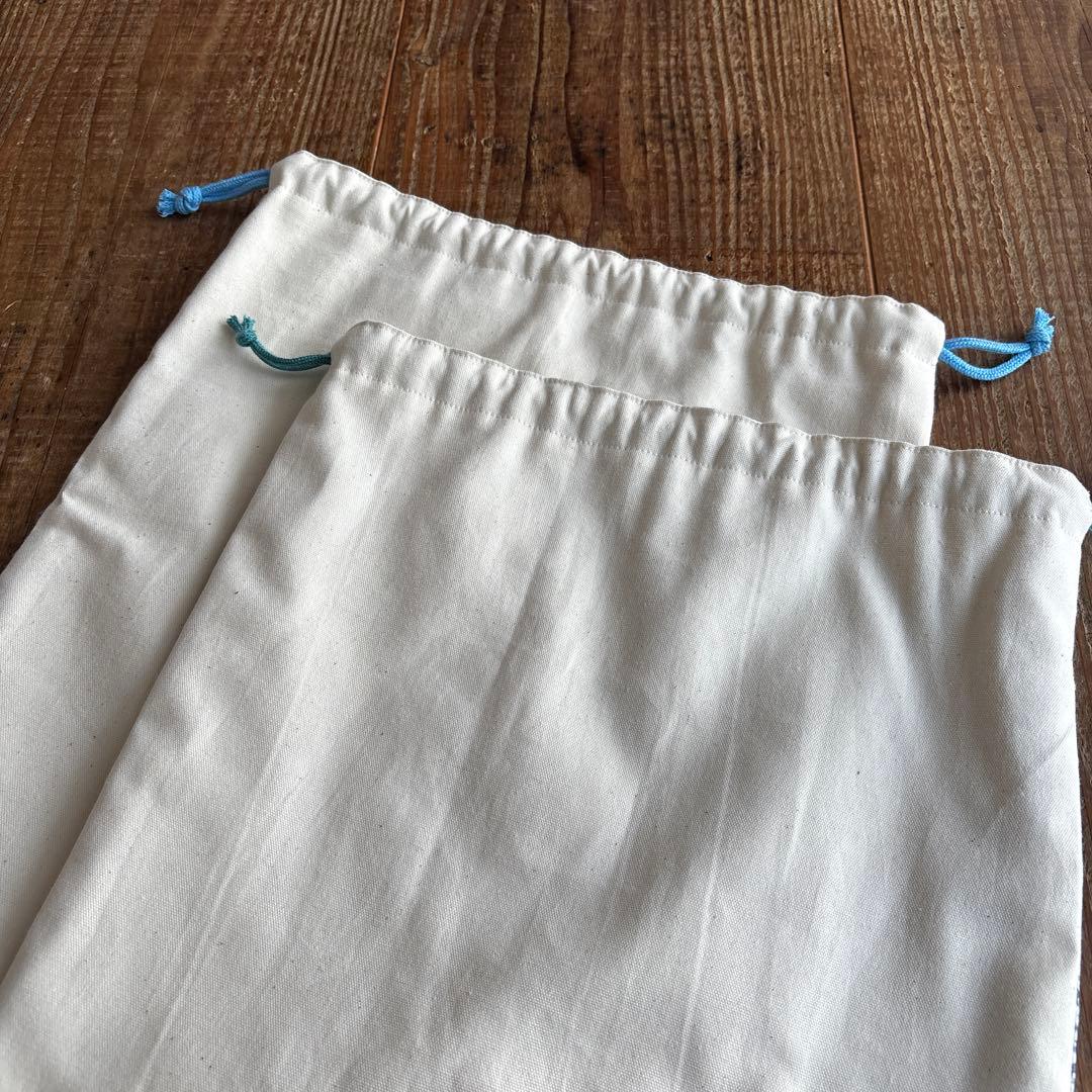 あおいそら☆リバティ　パッチワークの巾着袋