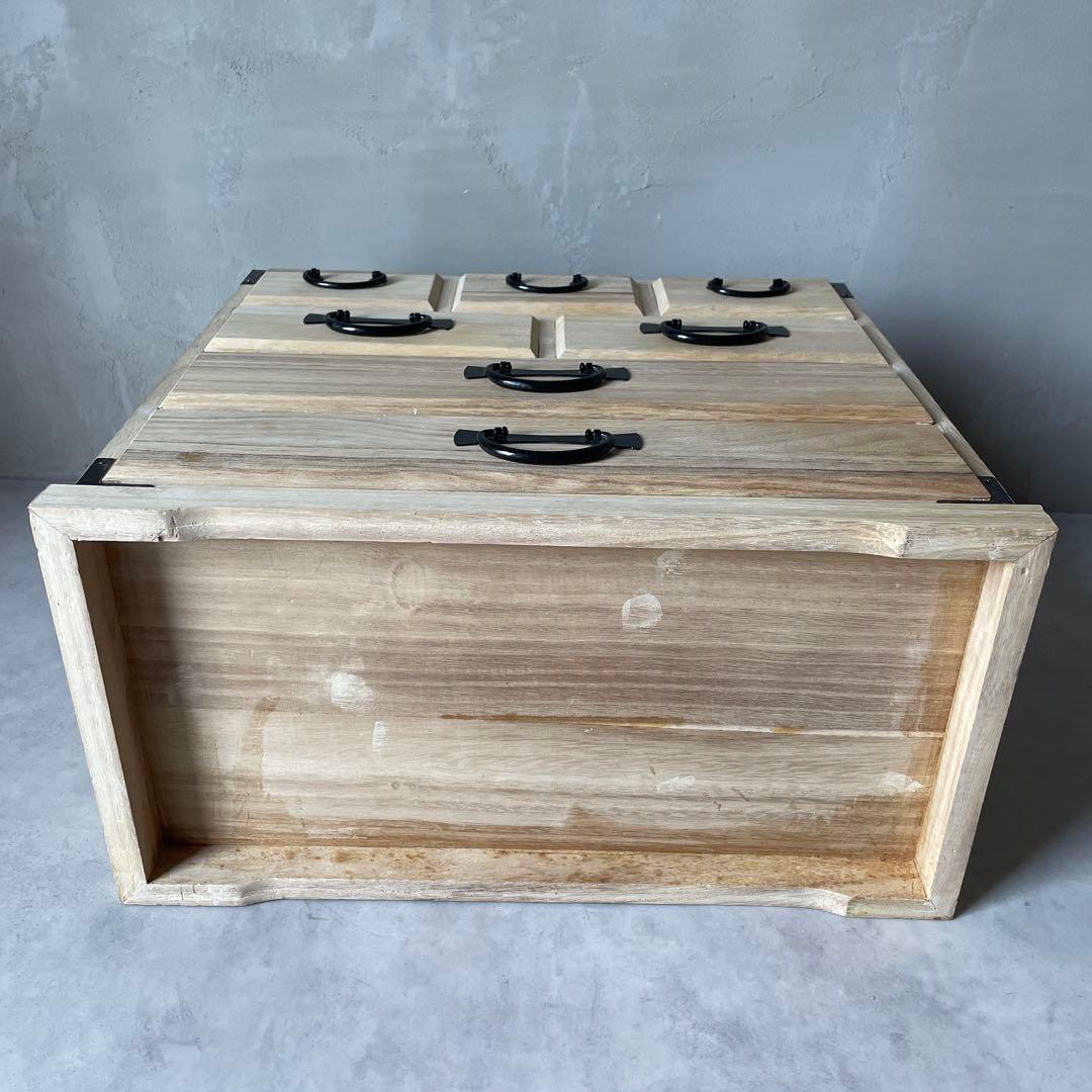 木製 桐 薬箪笥 小抽斗 7杯 小物入れ 引き出し 裁縫箱 白木 和風チェスト