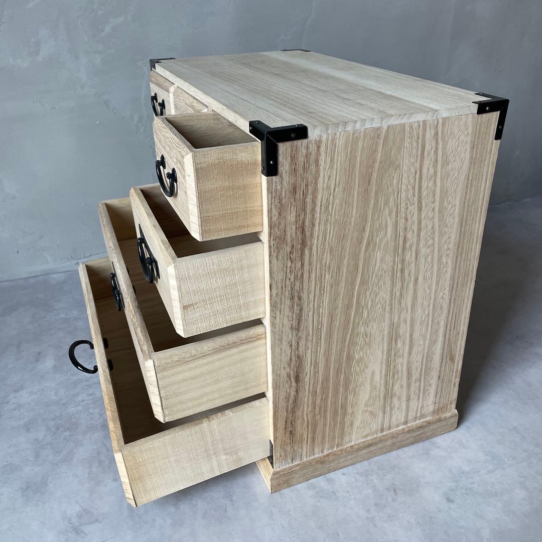 木製 桐 薬箪笥 小抽斗 7杯 小物入れ 引き出し 裁縫箱 白木 和風チェスト