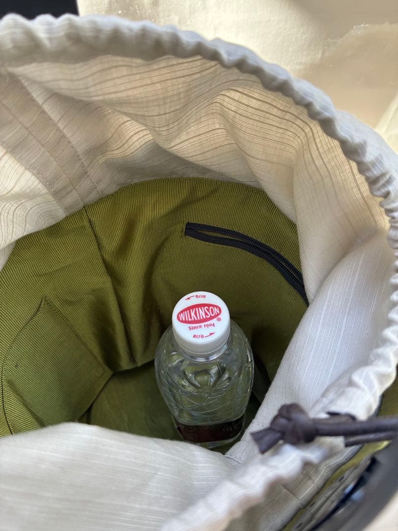 帯リメイク花柄オリーブグリーン円筒ハンドバッグ☆26-1