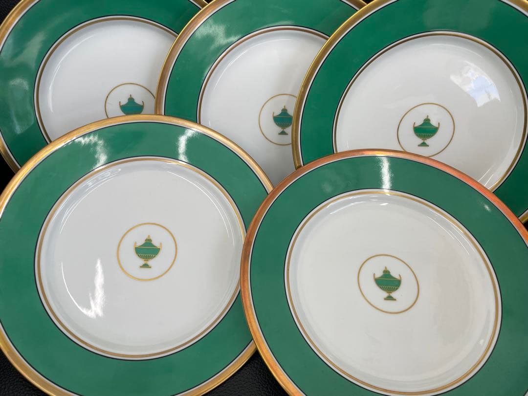 【E】リチャードジノリ　インペログリーン　ケーキ皿　19㎝　廃番品希少品