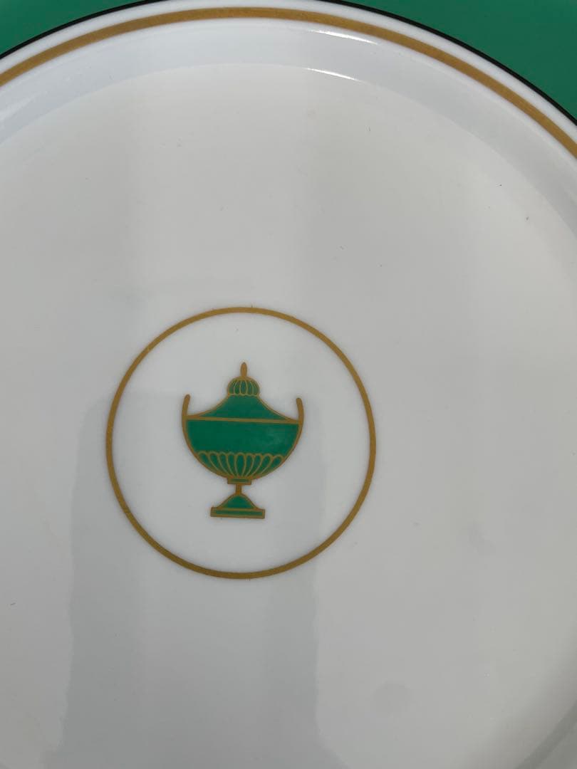 【E】リチャードジノリ　インペログリーン　ケーキ皿　19㎝　廃番品希少品