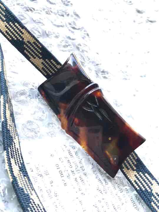 アンティーク帯留55x23ミリ　竹節　本鼈甲