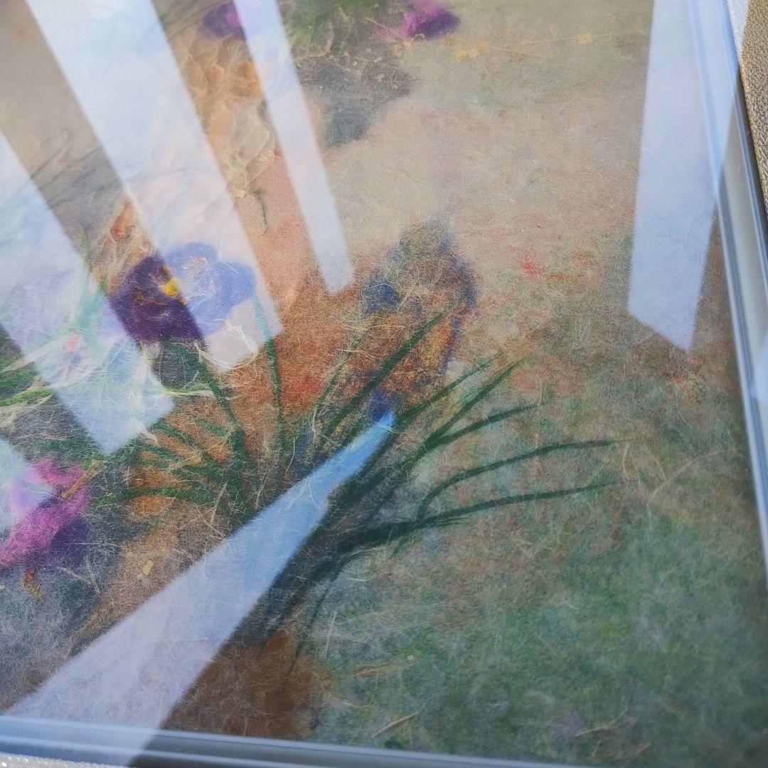 山内一生 人間国宝 小原和紙工芸 和紙工芸 日本画 絵画 額装