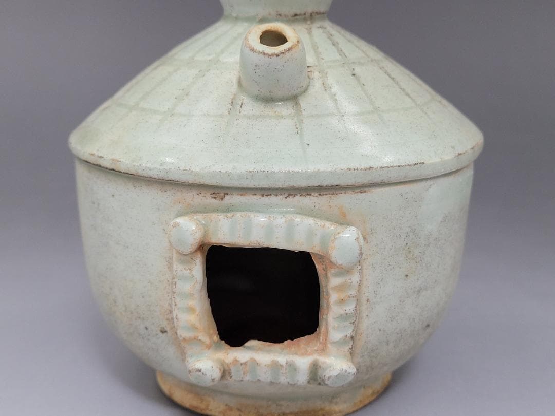 白磁 家型 香炉 油灯 宋元時代 高さ約11.1cm