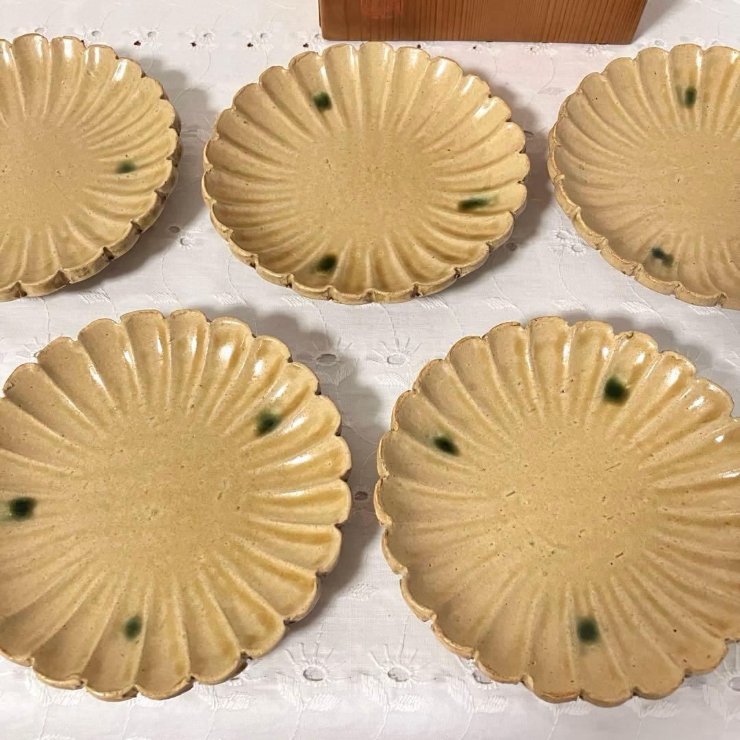 黄瀬戸菊皿 加藤幸兵衛造