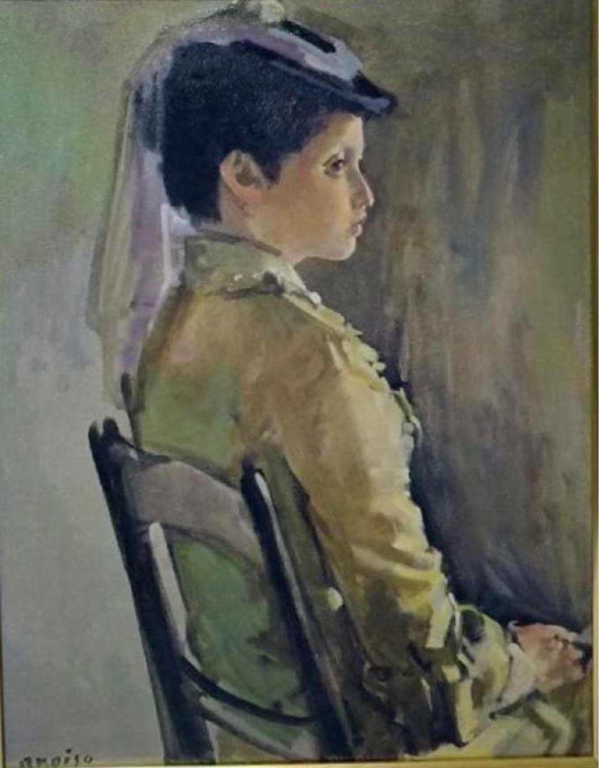 ⭕*️様 最終値下げ/小磯良平『帽子の女』油彩画 (人物画) 複製画 / F3号