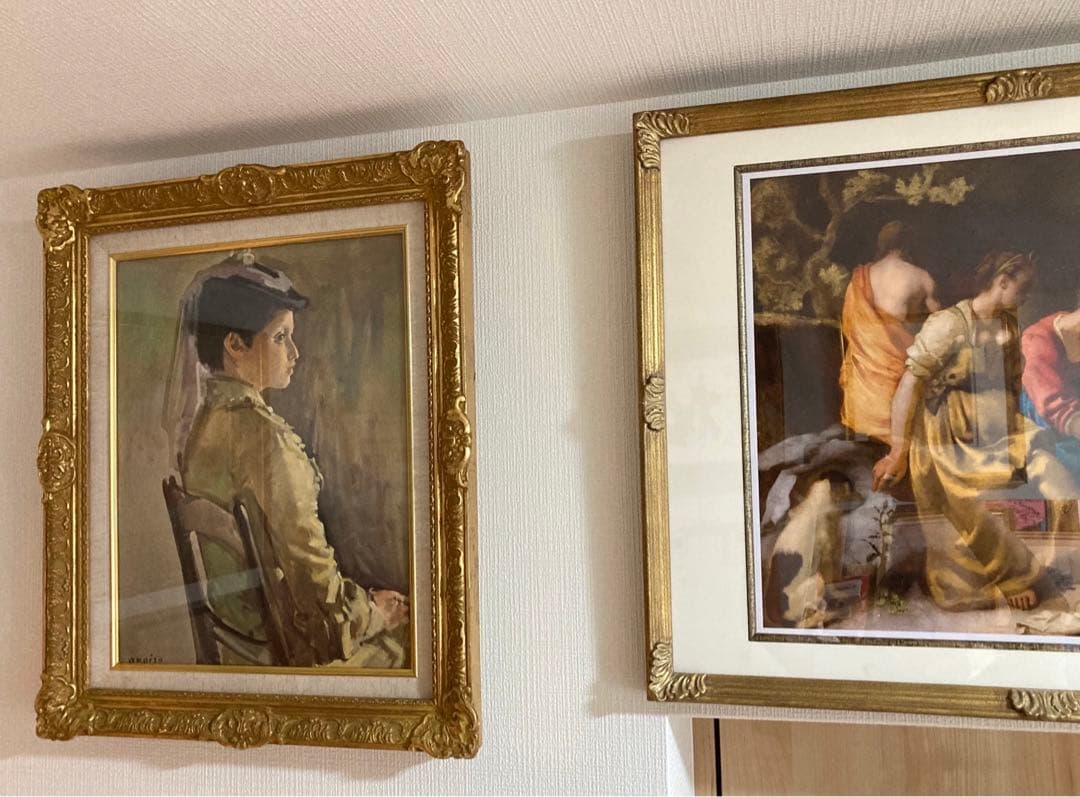 ⭕*️様 最終値下げ/小磯良平『帽子の女』油彩画 (人物画) 複製画 / F3号