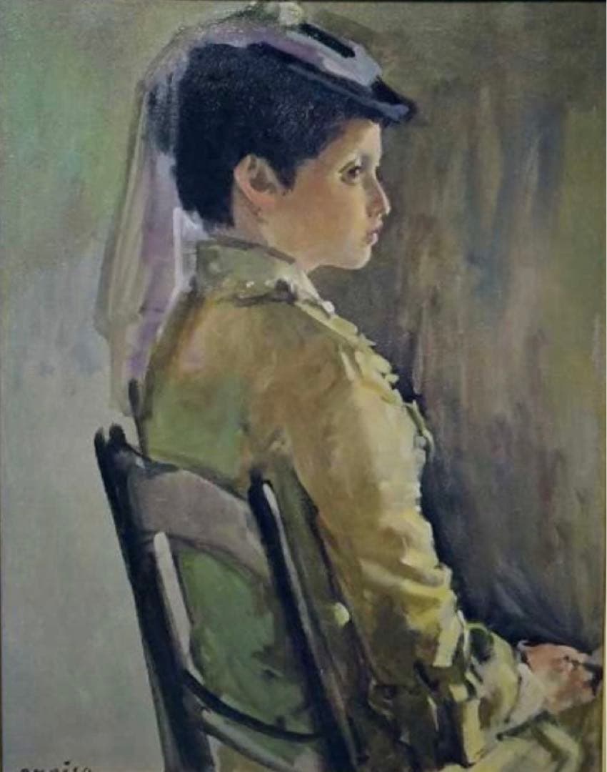 ⭕*️様 最終値下げ/小磯良平『帽子の女』油彩画 (人物画) 複製画 / F3号