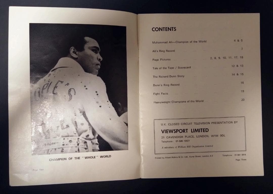 モハメド・アリ vs リチャード・ダン 　プログラム 1976年