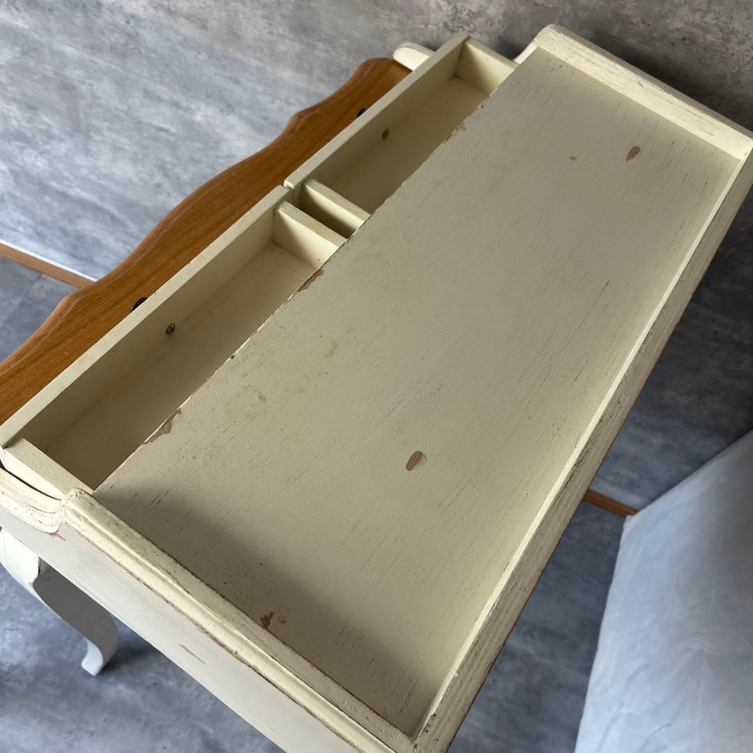 アンティーク加工 シャビーシック 猫脚コンソールデスク　椅子付