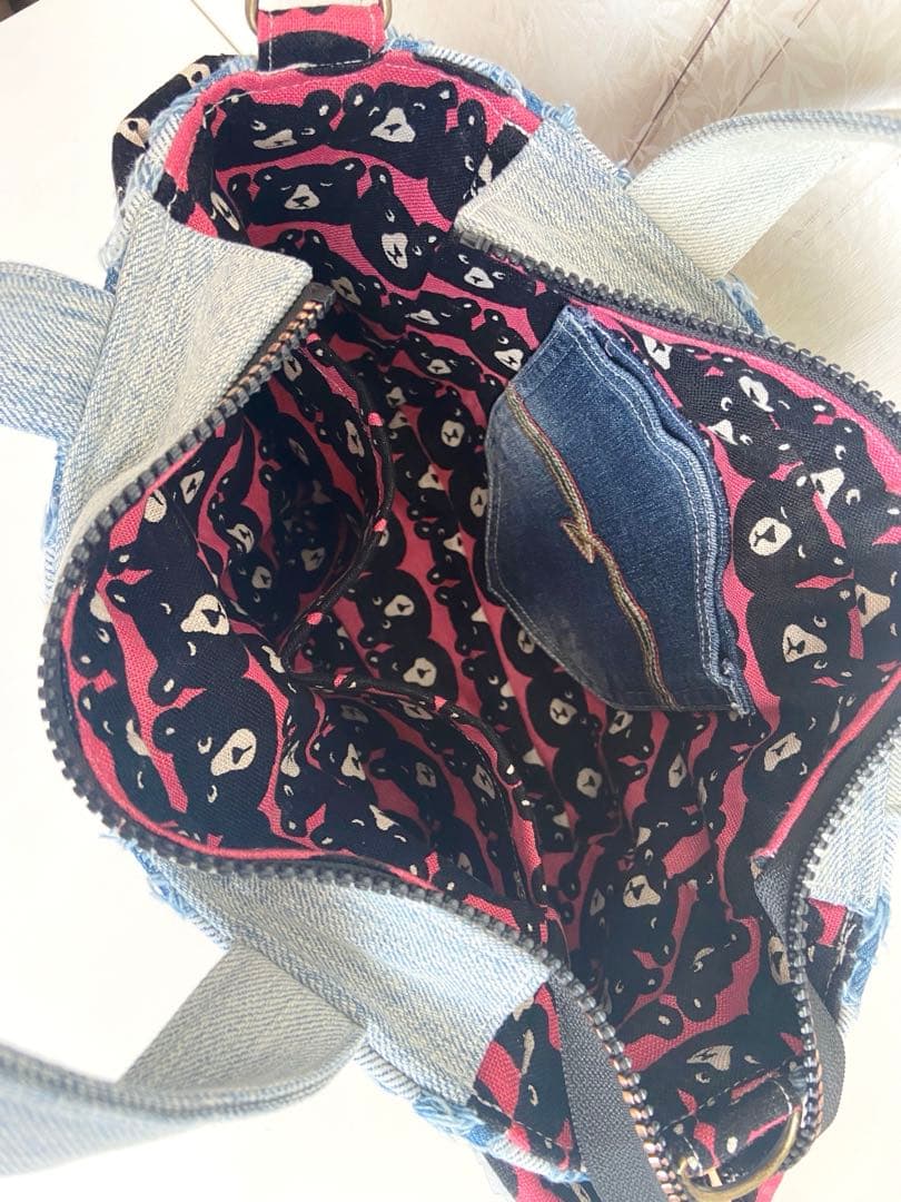 デニムリメイクバッグS くま