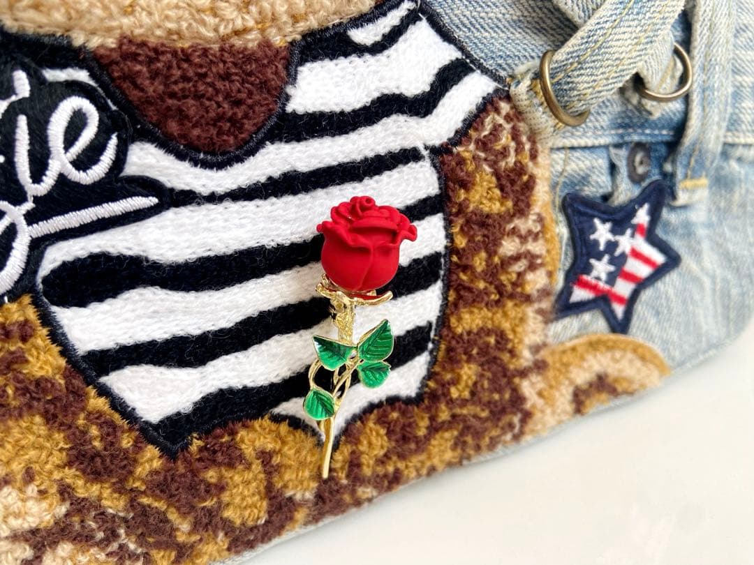 デニムリメイクバッグS くま