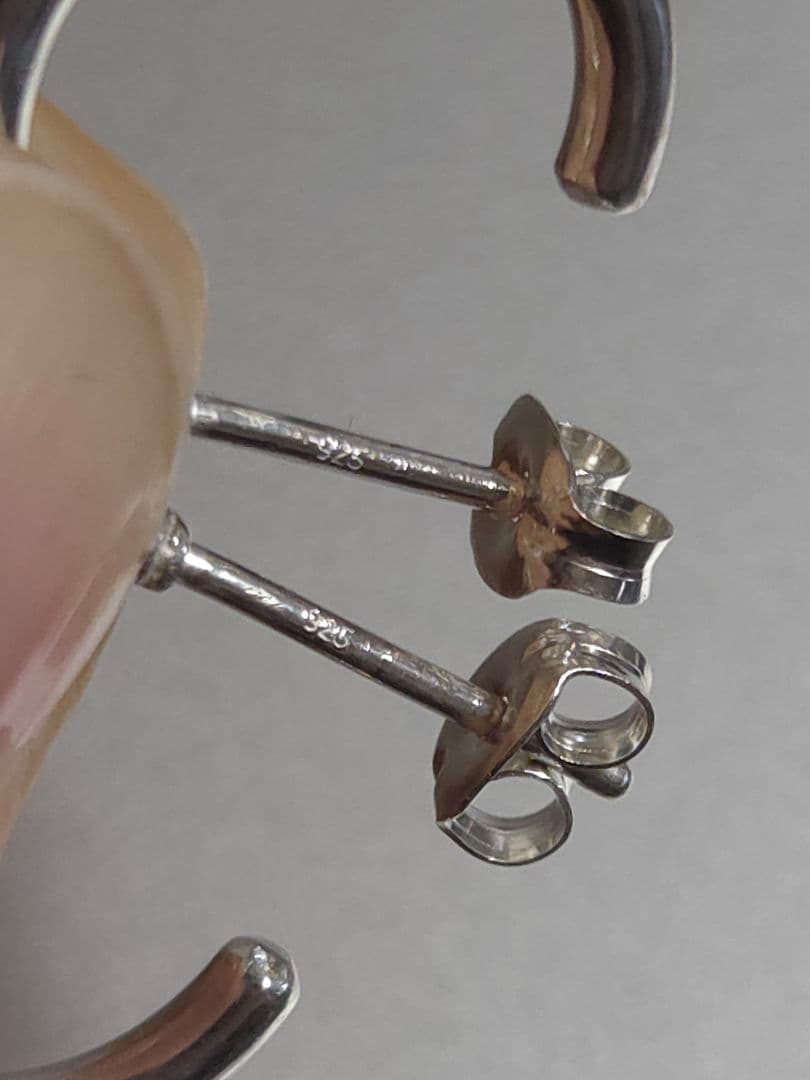 ハンドメイド　フープピアス　シルバー