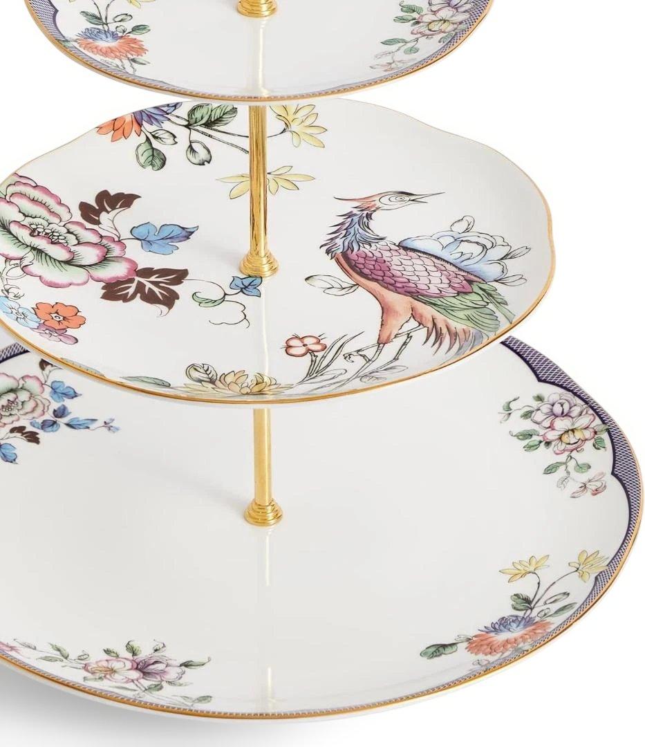  Fortune 花柄の3段ケーキスタンド 組立式