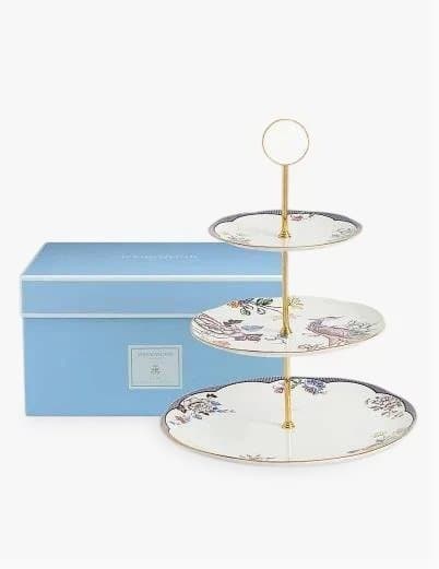  Fortune 花柄の3段ケーキスタンド 組立式