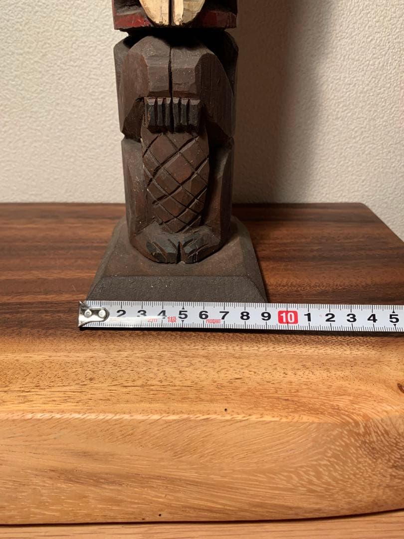 トリンギット族 トーテムポール アラスカ カナダ フォークアート 木彫 銘あり