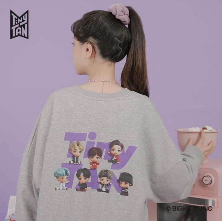 tiny tan バックプリント　トレーナー上下セット　グレー　ジョガーパンツ