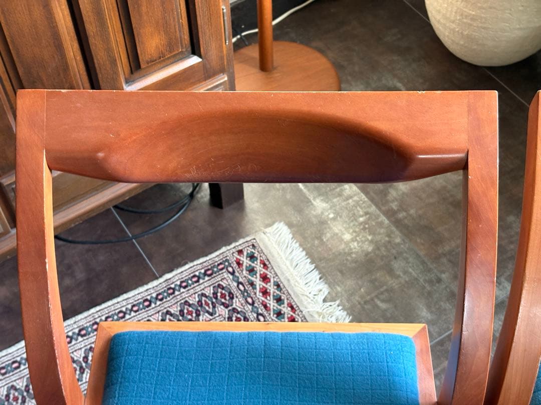 尾州生地リメイク　Porada　木製チェア　椅子　イタリア家具　2脚セット　YZ