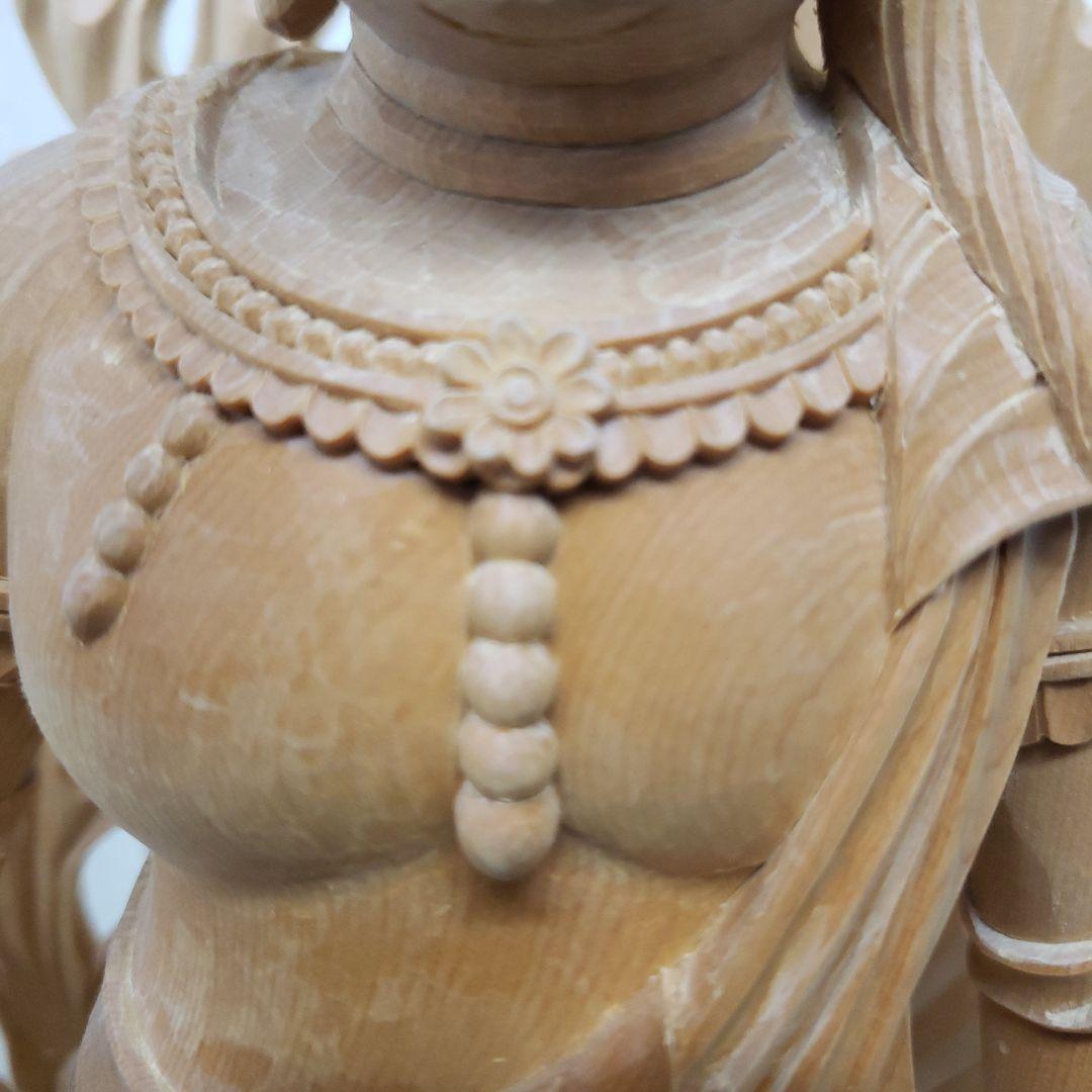 蔵出し特価極上彫り★白木材 不動明王立像１尺立★お不動さん火の鳥彫り