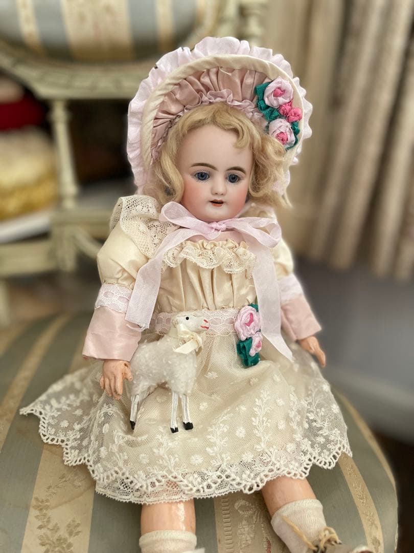 ˚✧₊⁎断捨離SALE⁎⁺˳✧༚ ♡シルク ドールドレス & ボネ♡ビスクドール