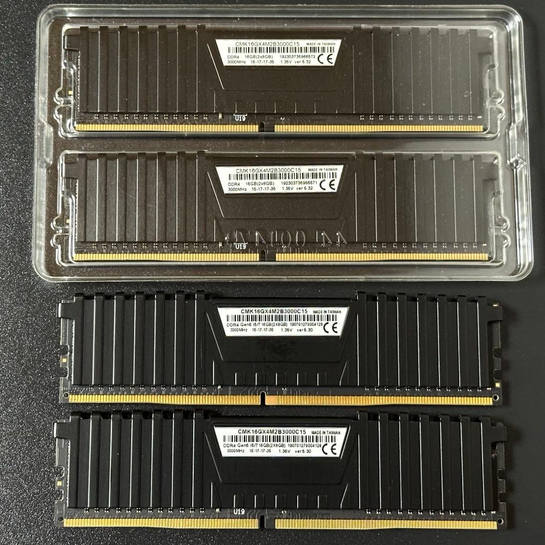 【動作保証】DDR4 3000 32GB(8GB×4枚) Corsair 163