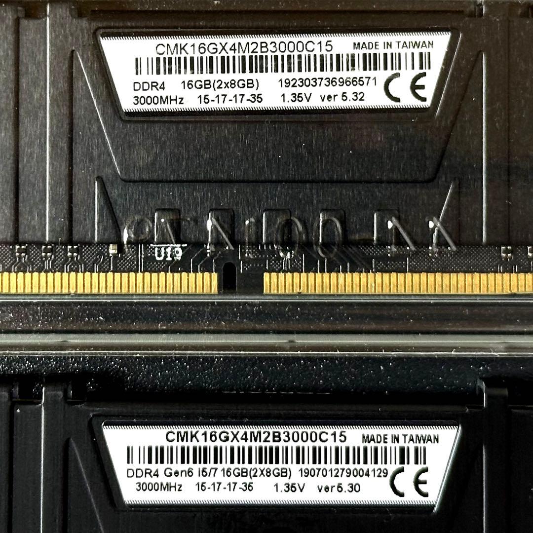 【動作保証】DDR4 3000 32GB(8GB×4枚) Corsair 163
