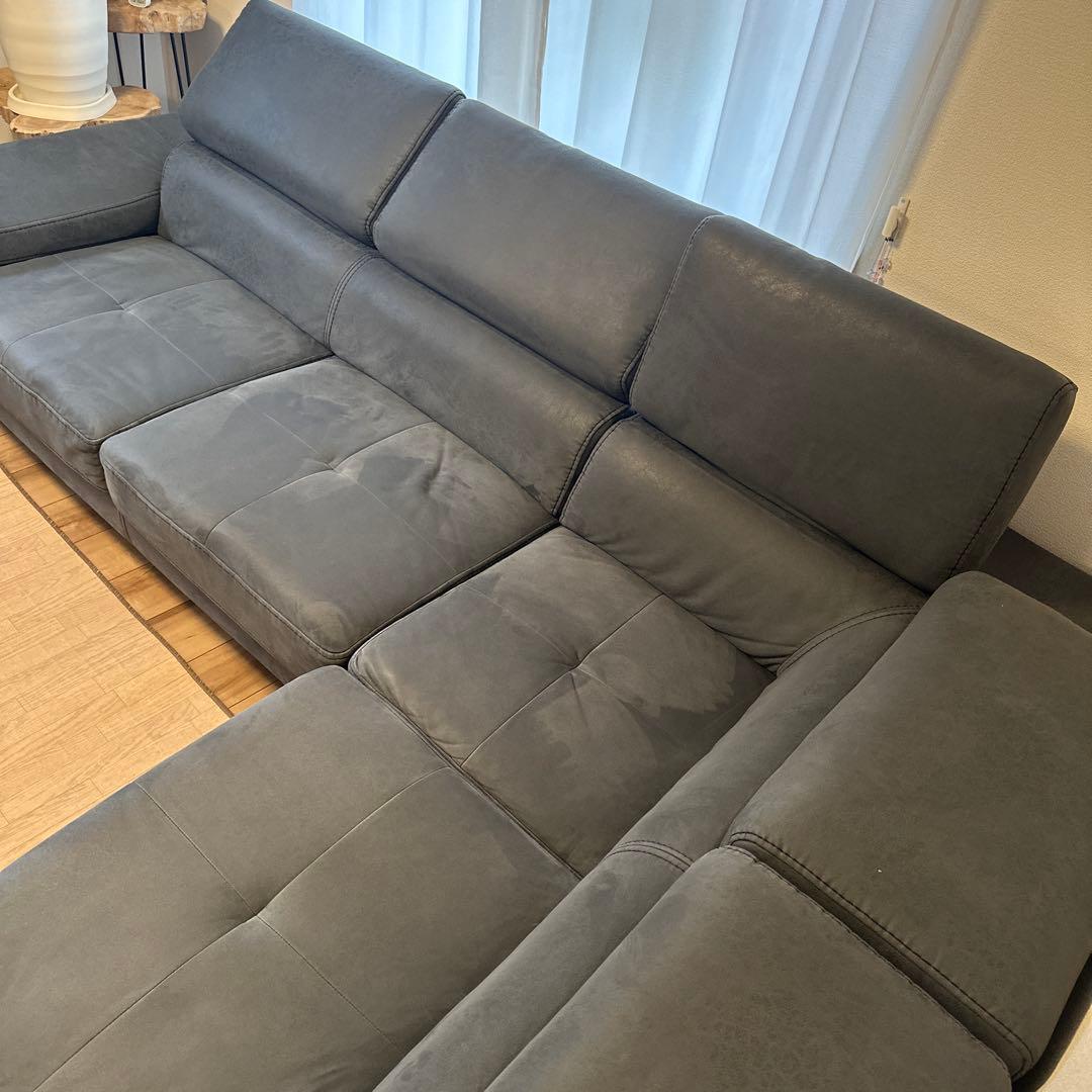 グレー L字型ソファ 3人から6人美品